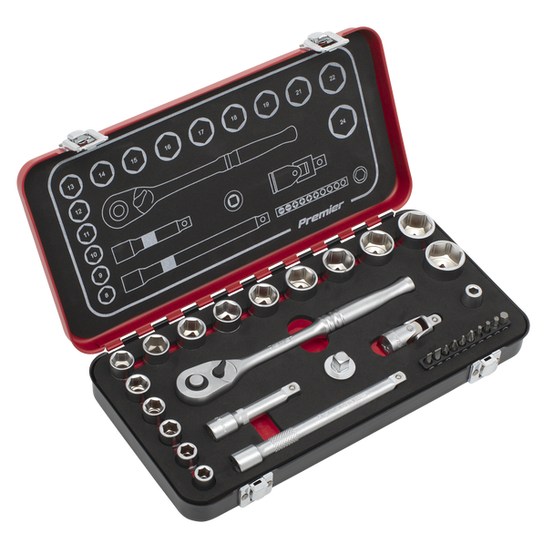 Sealey AK7921 | Premier Platinum Socket Set 3/8"Sq Drive 31pc