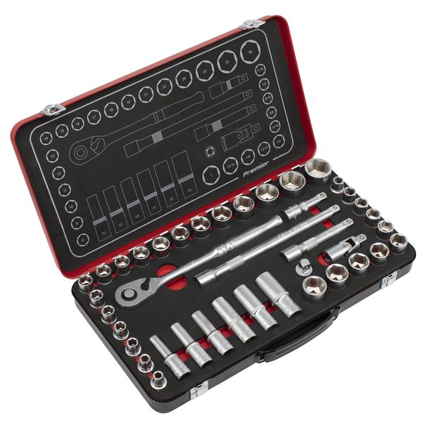 Sealey AK7925 | Premier Platinum Metric/Imperial Socket Set 1/2"Sq Drive 40pc