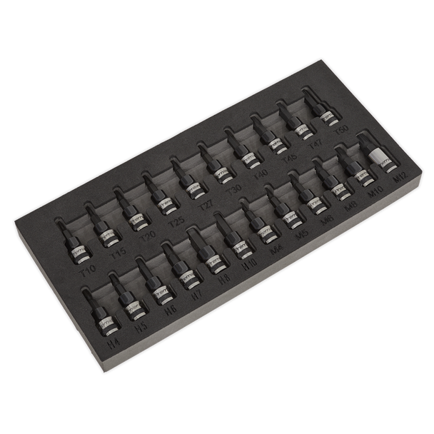 Sealey AK7985 | Premier Black TRX-Star*/Hex/Spline Socket Bit Set 3/8"Sq Drive 22pc