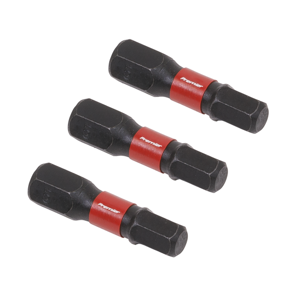Sealey AK8213 | Premier Hex Impact Power Tool Bits 5 x 25mm 3pc