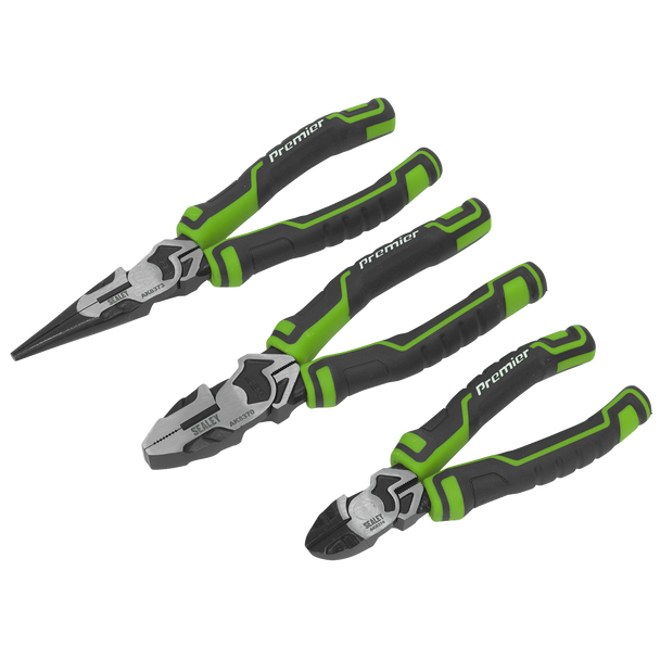 Sealey AK8376HV | Premier High Leverage Pliers Set 3pc - Green