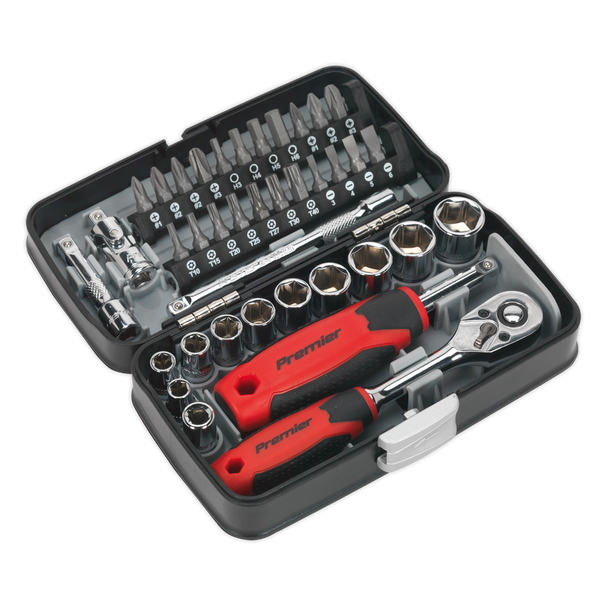 Sealey AK8945 | Premier Socket & Bit Set 1/4"Sq Drive 38pc