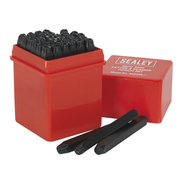 Sealey AK9296 | Letter & Number Punch Set 4mm 36pc