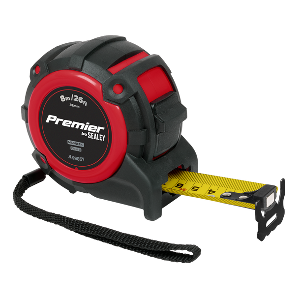 Sealey AK9851 | Premier Metric/Imperial Tape Measure Extra-Wide Blade 8m(26ft) x 32mm