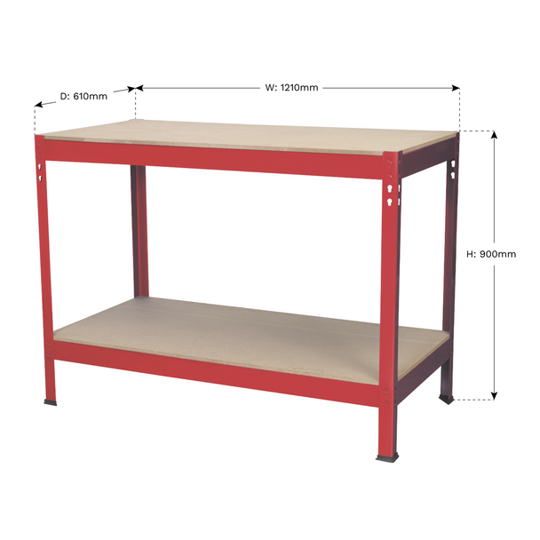 Sealey AP1210 | Steel Workbench with Wooden Top 1.2m