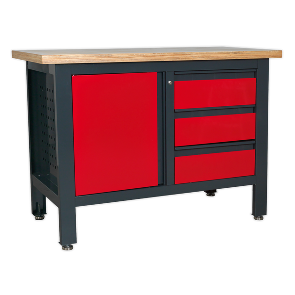 Sealey AP1372B | Workbench with 3 Drawers & Cupboard