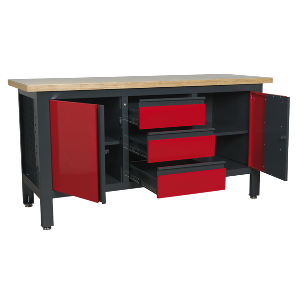Sealey AP1905C | Workbench with 3 Drawers & 2 Cupboards