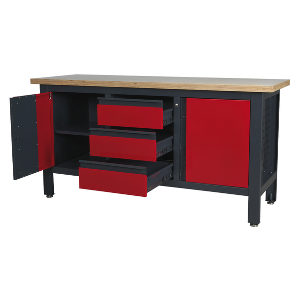 Sealey AP1905C | Workbench with 3 Drawers & 2 Cupboards