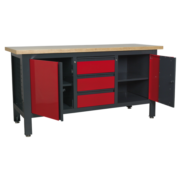 Sealey AP1905C | Workbench with 3 Drawers & 2 Cupboards