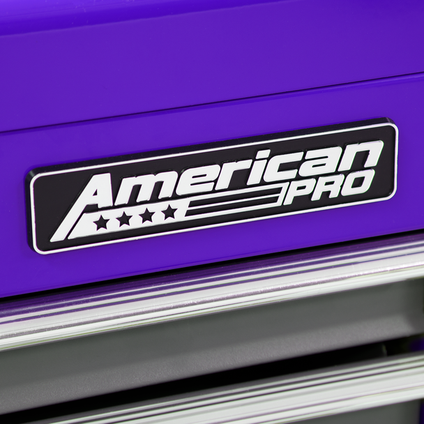 Sealey AP2200BBCPSTACK | American PRO Topchest, Mid-Box Tool Chest & Rollcab Stack 9 Drawer - Purple