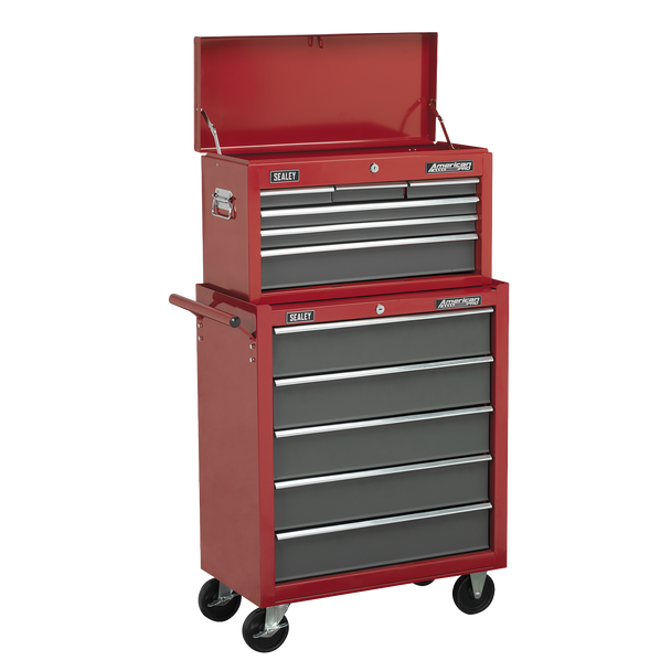 Sealey AP2201BB | American PRO Topchest 6 Drawer - Red/Grey