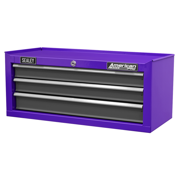 Sealey AP22309BBCP | American PRO Mid-Box Tool Chest 3 Drawer - Purple ...