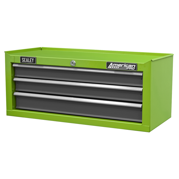 Sealey AP22309BBHV | American PRO Mid-Box Tool Chest 3 Drawer - Green/Grey