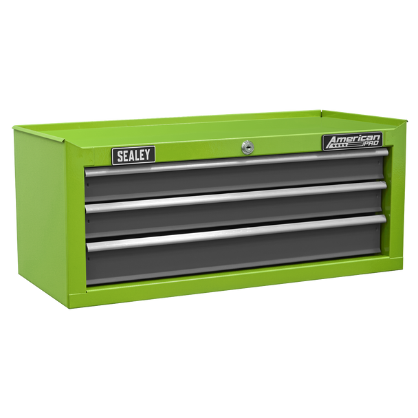 Sealey AP22309BBHV | American PRO Mid-Box Tool Chest 3 Drawer - Green/Grey