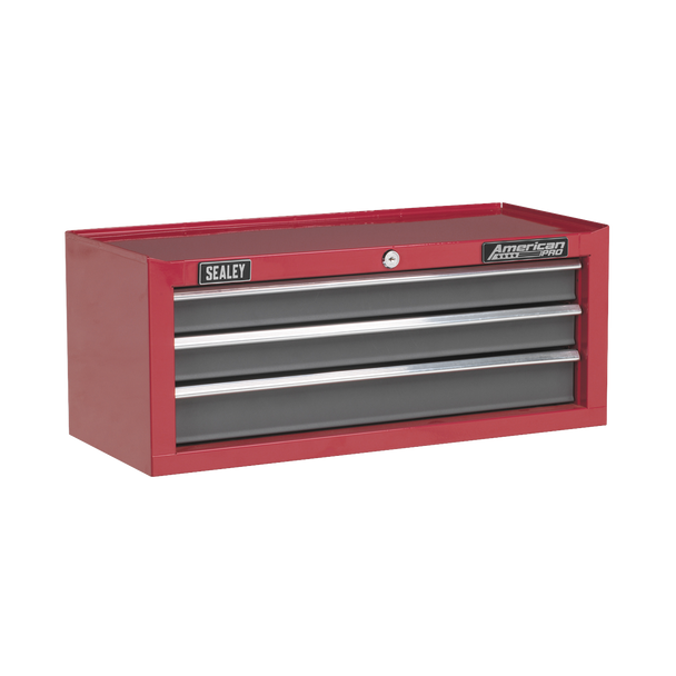 Sealey AP22309BB | American PRO Mid-Box Tool Chest 3 Drawer - Red/Grey