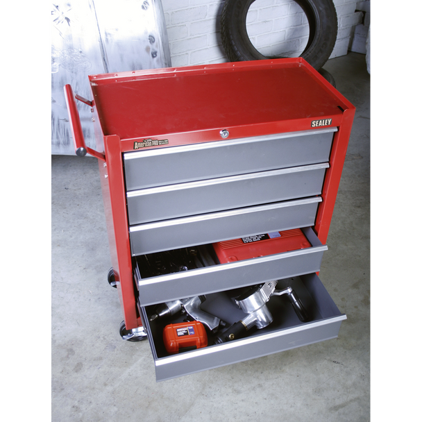 Sealey AP22505BB | American PRO Rollcab 5 Drawer - Red/Grey