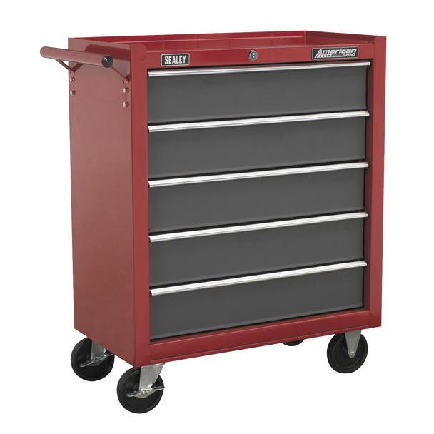 Sealey AP22505BB | American PRO Rollcab 5 Drawer - Red/Grey