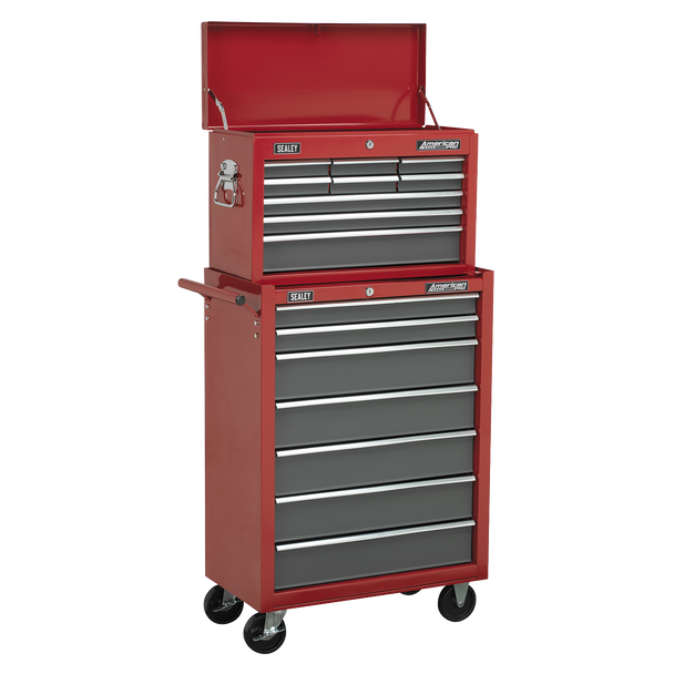 Sealey AP22509BB | American PRO Topchest 9 Drawer - Red/Grey
