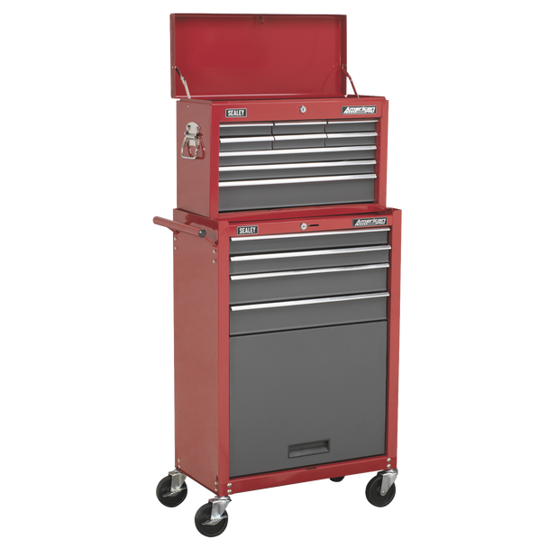 Sealey AP22513BB | American PRO Topchest & Rollcab Combination 13 Drawer - Red/Grey