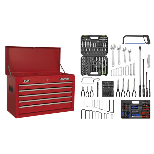 Sealey AP225COMBO | American PRO Topchest 5 Drawer with 272pc Tool Kit - Red