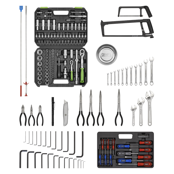 Sealey AP22BCOMBO | American PRO Topchest & Rollcab Combination 6 Drawer with 170pc Tool Kit - Blue/Black