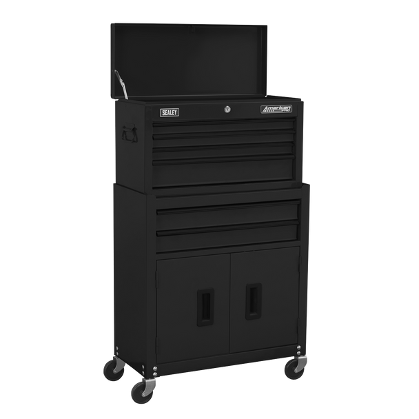 Sealey AP22BK | American PRO? Topchest & Rollcab Combination 6 Drawer - Black