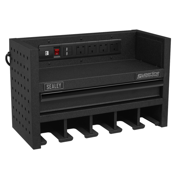 Sealey AP22SRBE | Superline PRO? Power Tool Storage Rack with Drawer & Power Bar
