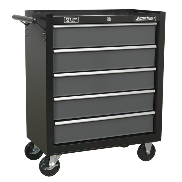 Sealey AP2505B | American PRO Rollcab 5 Drawer - Black/Grey