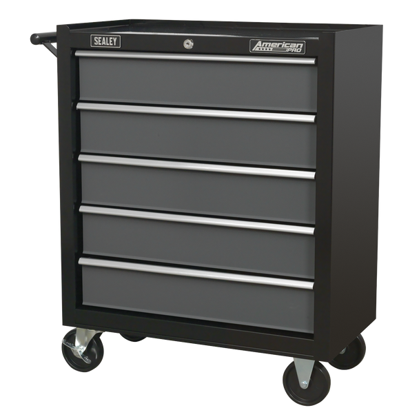 Sealey AP2505B | American PRO Rollcab 5 Drawer - Black/Grey