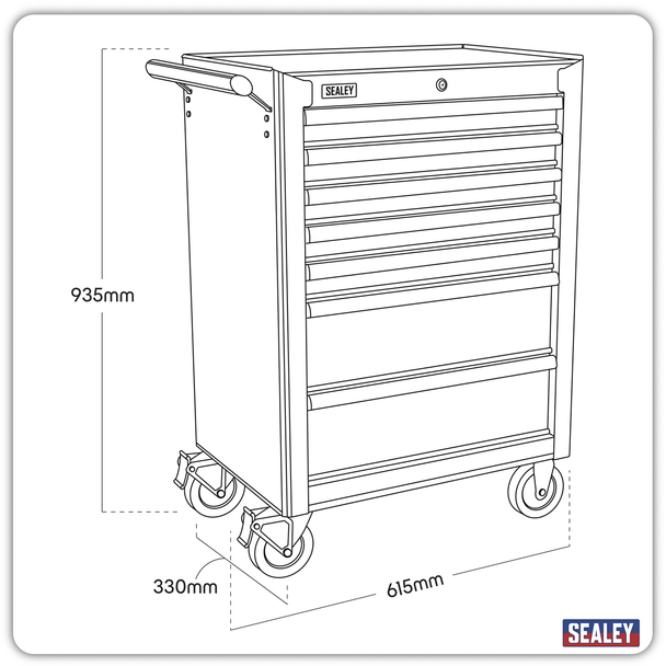 Sealey AP2513B | American PRO Topchest & Rollcab Combination 13 Drawer - Black/Grey