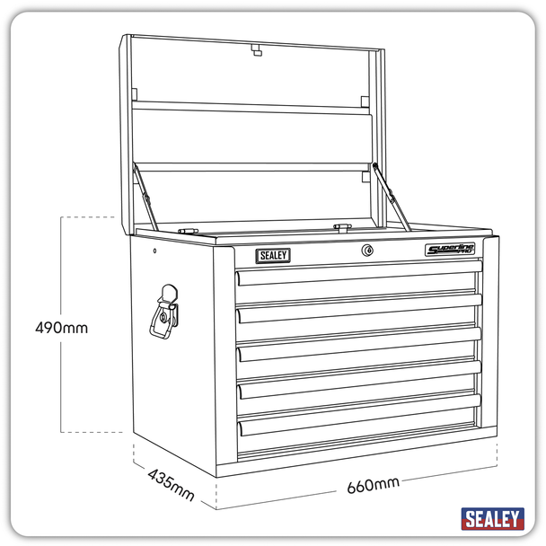 Sealey AP26059TC | Superline PRO Topchest 5 Drawer - Blue