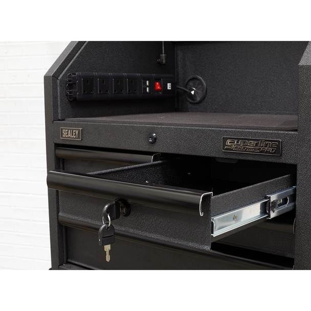Sealey AP2704BE | Superline PRO Black Edition Topchest with 4 Soft Close Drawers & Power Strip 660mm