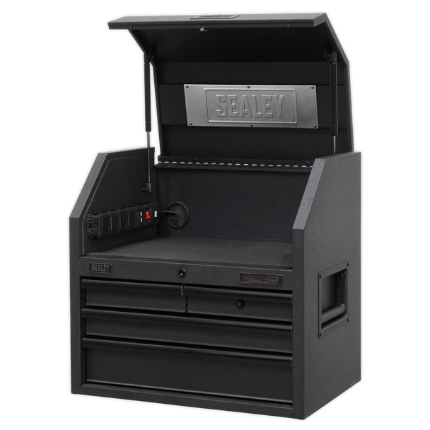 Sealey AP2704BE | Superline PRO Black Edition Topchest with 4 Soft Close Drawers & Power Strip 660mm
