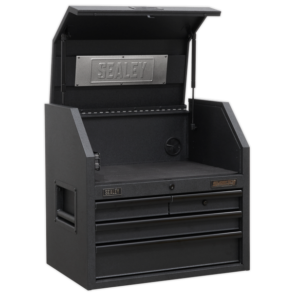 Sealey AP2704BE | Superline PRO Black Edition Topchest with 4 Soft Close Drawers & Power Strip 660mm