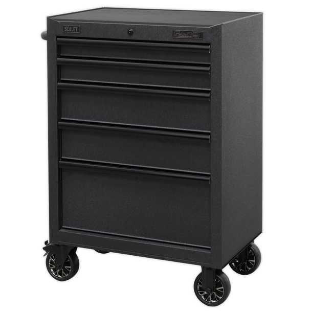 Sealey AP2705BE | Superline PRO Black Edition Rollcab with 5 Soft Close Drawers 680mm
