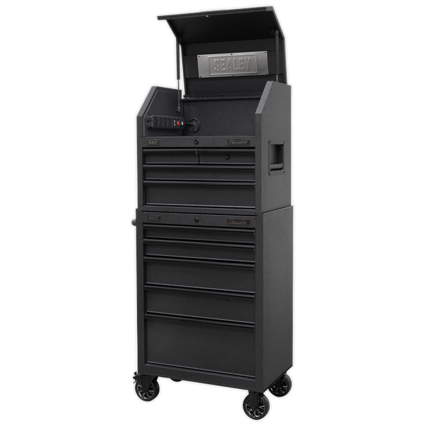 Sealey AP27BESTACK | Superline PRO Black Edition Tool Chest Combination with 9 Soft Close Drawers & Power Strip