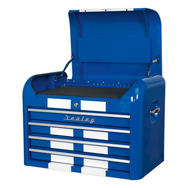 Sealey AP28104BWS | Premier Retro Style Topchest 4 Drawer - Blue with White Stripes