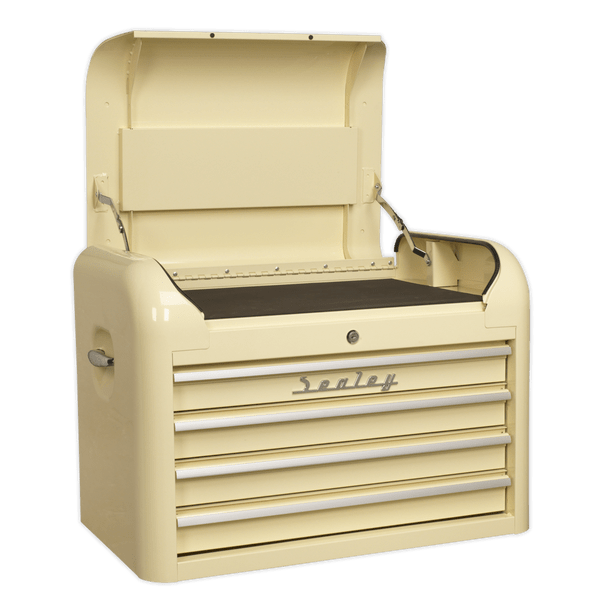 Sealey AP28COMBO2 | Premier Retro Style Topchest, Mid-Box Tool Chest & Rollcab Combination 10 Drawer - Cream