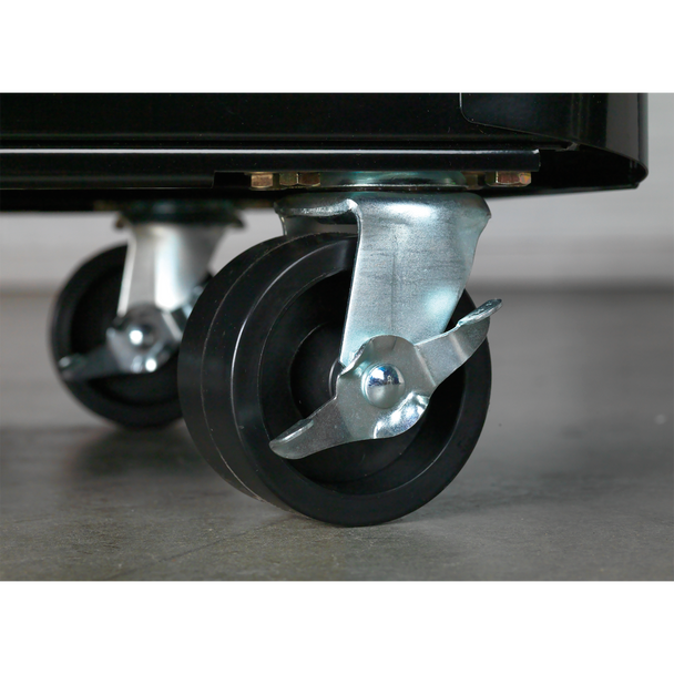 Sealey AP28204BR | Premier Retro Style Rollcab 4 Drawer - Black with Red Anodised Drawer Pulls