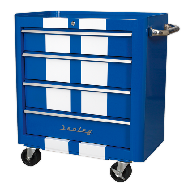Sealey AP28204BWS | Premier Retro Style Rollcab 4 Drawer - Blue with White Stripes