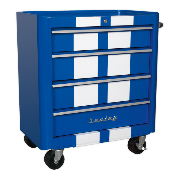 Sealey AP28204BWS | Premier Retro Style Rollcab 4 Drawer - Blue with White Stripes
