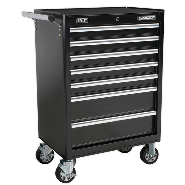 Sealey APCOMBOBBTK58 | Superline PRO Topchest & Rollcab Combination 15 Drawer with 148pc Tool Kit - Black