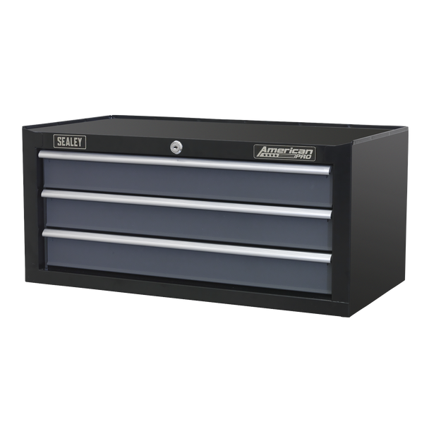 Sealey AP3503TB | American PRO Mid-Box Tool Chest 3 Drawer - Black/Grey