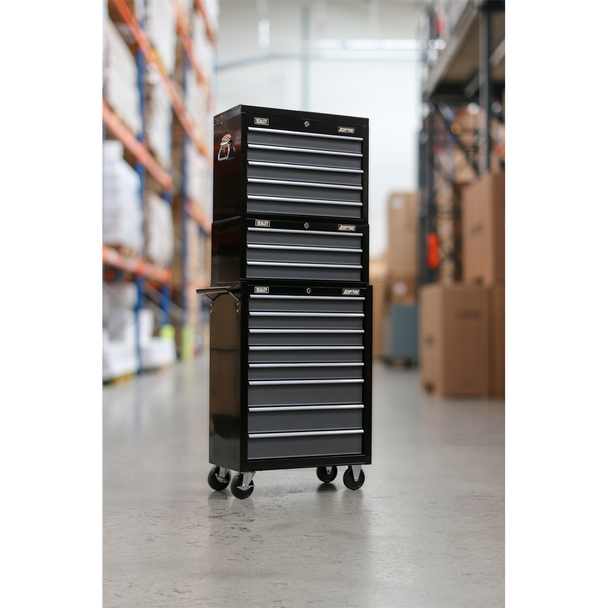 Sealey AP35STACK | American PRO Tool Chest Combination 16 Drawer - Black/Grey