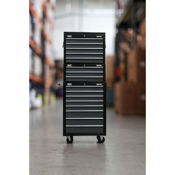 Sealey AP35STACK | American PRO Tool Chest Combination 16 Drawer - Black/Grey