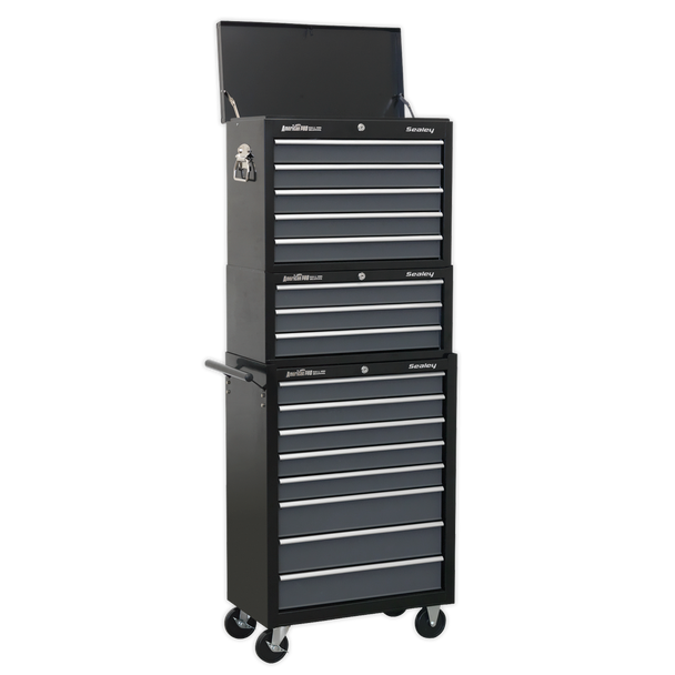 Sealey AP35STACK | American PRO Tool Chest Combination 16 Drawer - Black/Grey