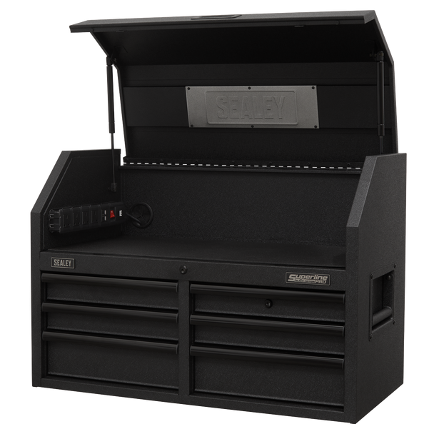 Sealey AP3607BE | Superline PRO Black Edition Topchest with 6 Soft Close Drawers & Power Strip 910mm
