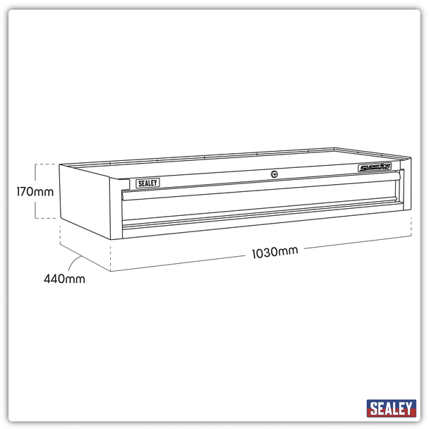 Sealey AP41119B | Superline PRO Heavy-Duty Mid-Box Tool Chest with Drawer - Black