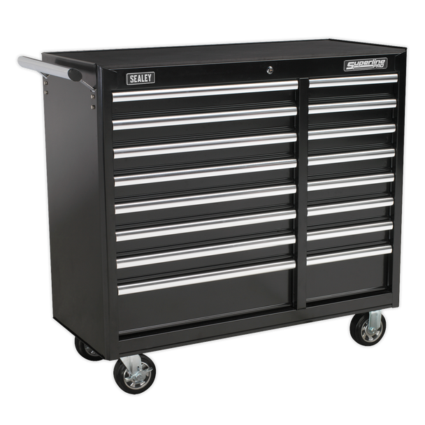 Sealey AP41169B | Superline PRO Heavy-Duty Rollcab 16 Drawer - Black