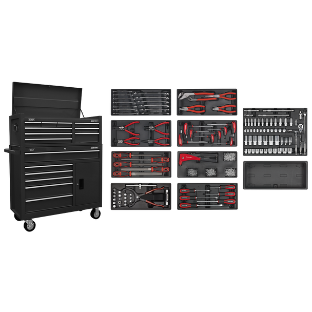 Sealey AP41STACKBCOMBO | American PRO Tool Chest Combination with 117pc Tool Kit - Black